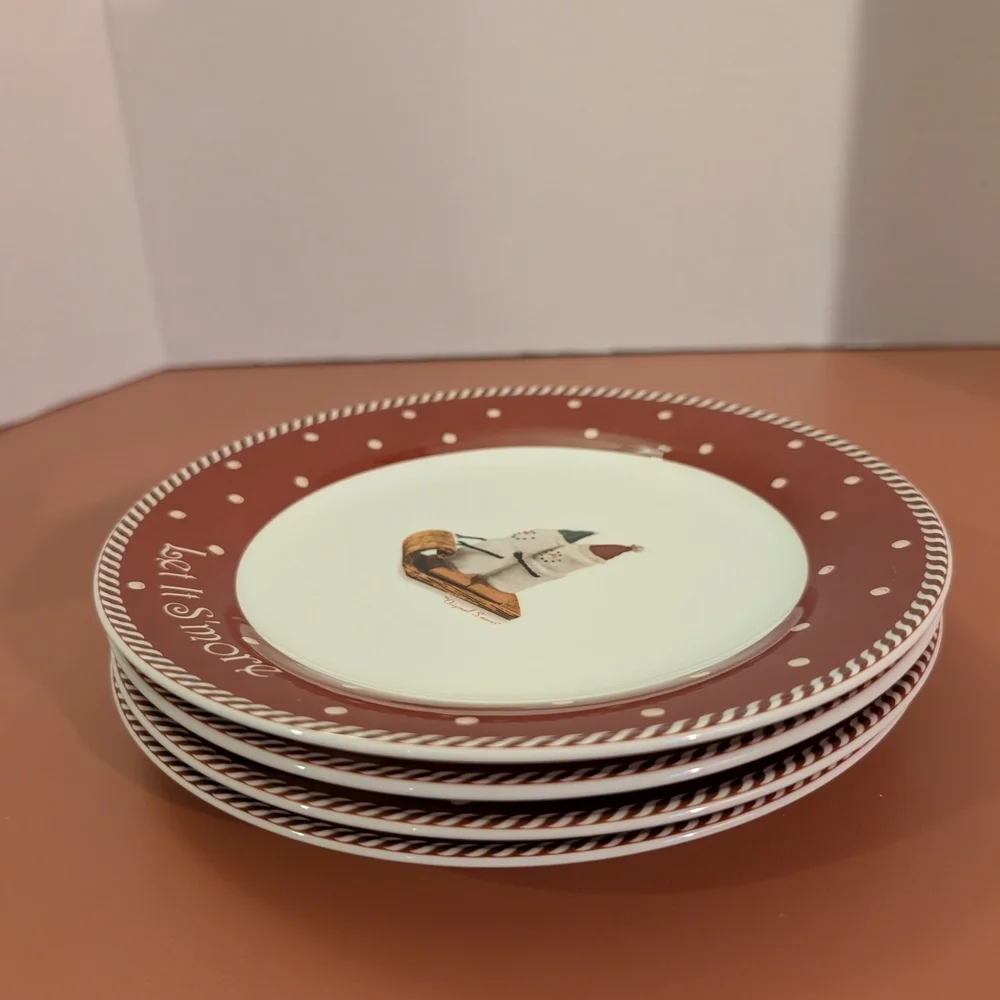 Nikko The Original S'Mores Christmas Snack/Dessert/Salad Plates - 8 Inches